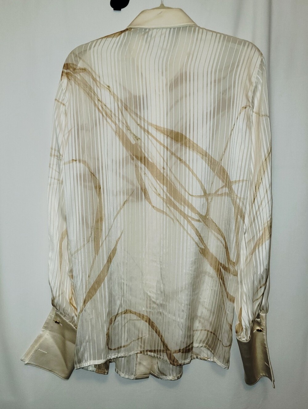 Vintage ESCADA Marble Print Silk Blouse - Picture 6 of 9